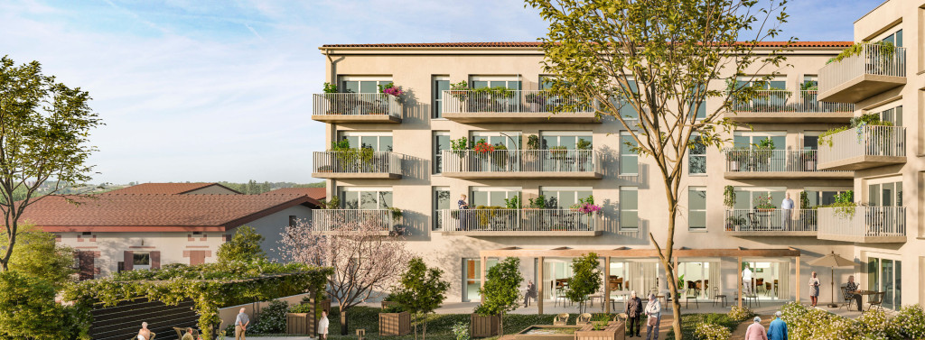 residence seniors agen - Perspective extérieure Agen - 2880x1060